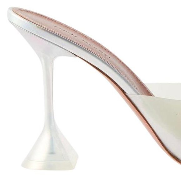 Amina Muaddi Lupita Glass Pvc Pearly White - Women's Size 41 EU - Picture 2 of 5